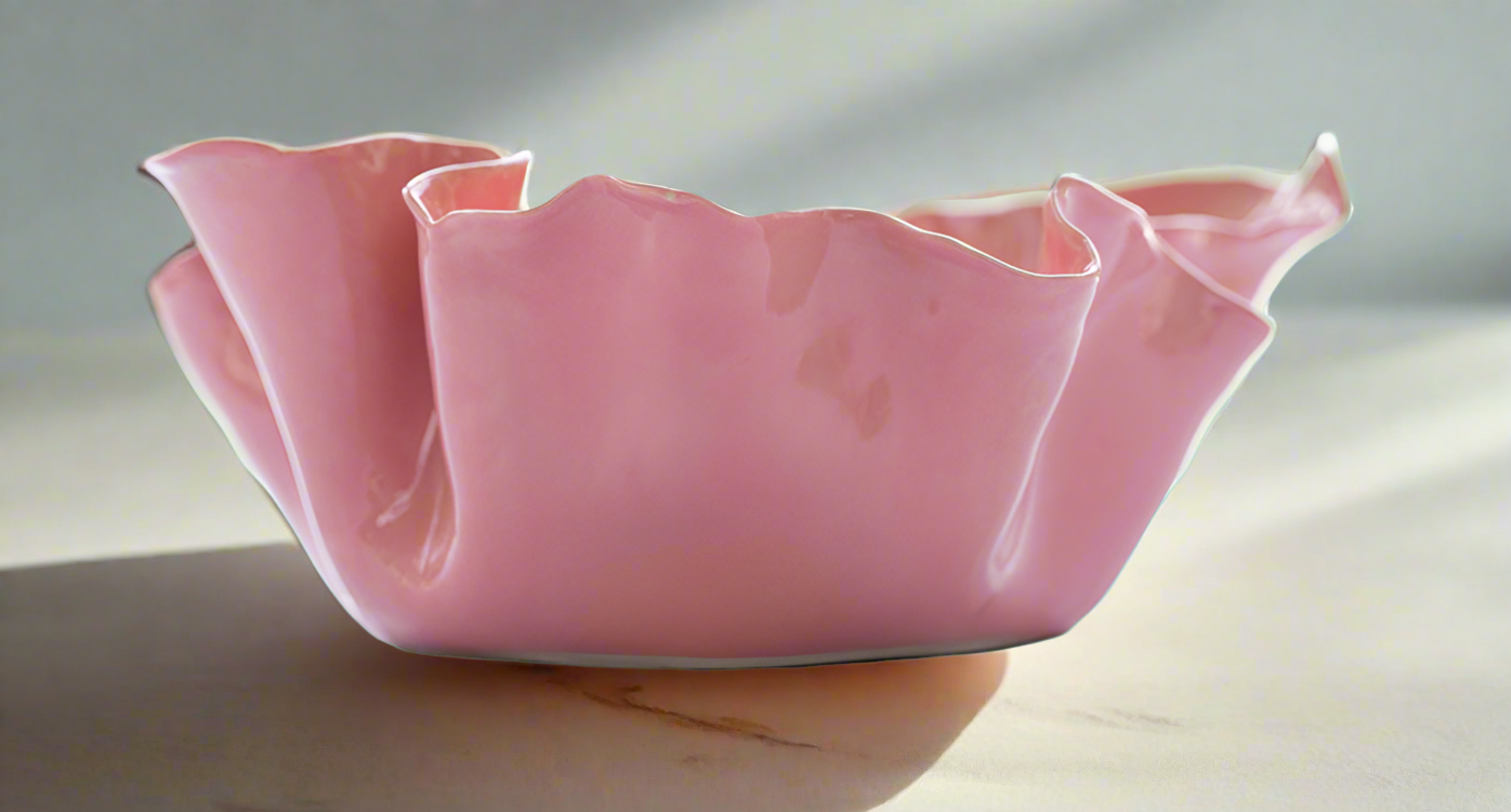 Pink Stoneware Bowl-Medium