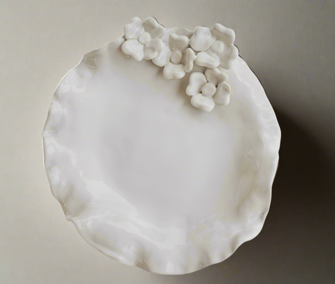 Flower Platter with Ruffled Edges