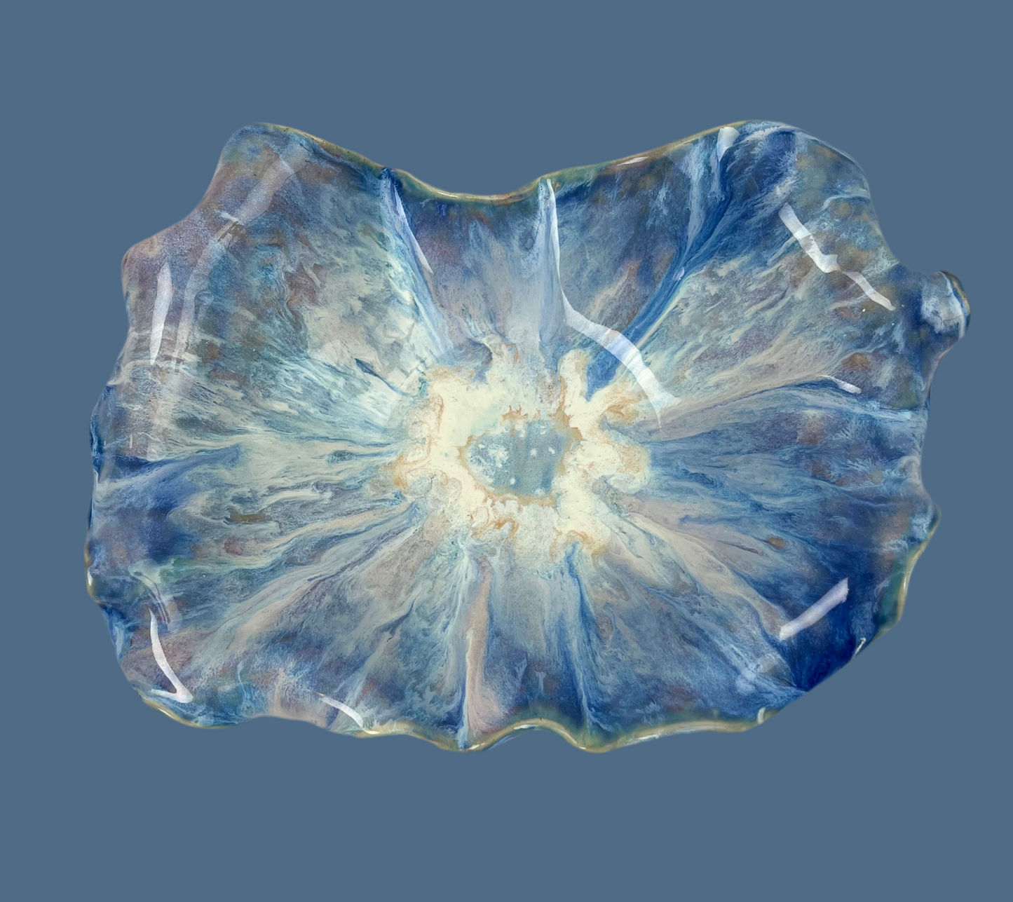 Blue Stoneware Bowl-Large