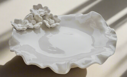 Flower Platter with Ruffled Edges