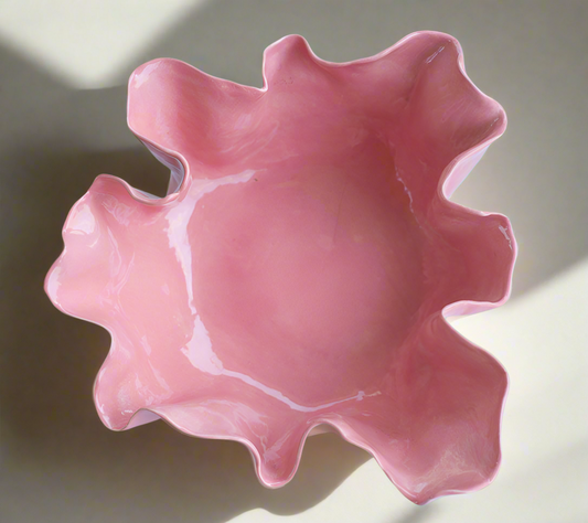 Pink Stoneware Bowl-Medium
